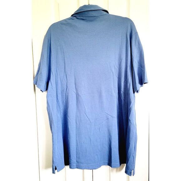 Perry Ellis XL Men’s Slate Blue Pima Cotton Polo Shirt Size XL Pockets SS‎ - Picture 2 of 6